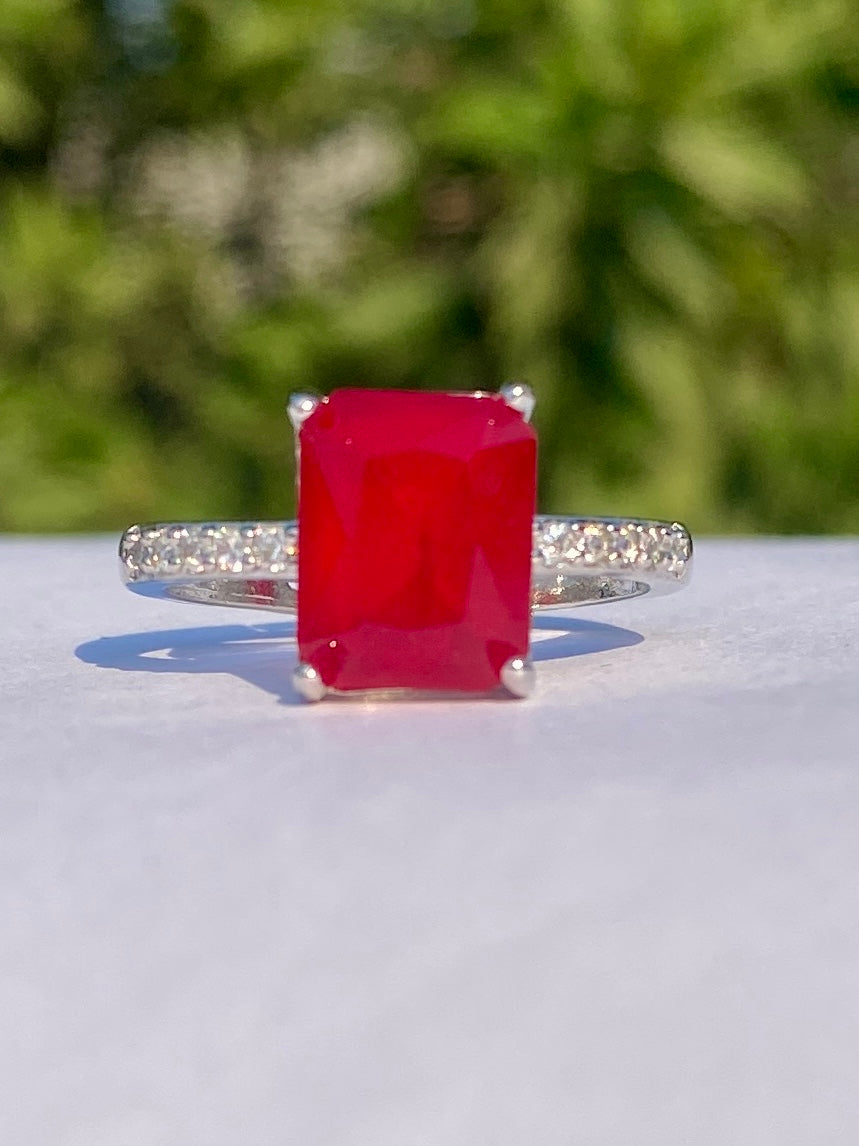 Silver Ring with Sparkling Zircon Stones