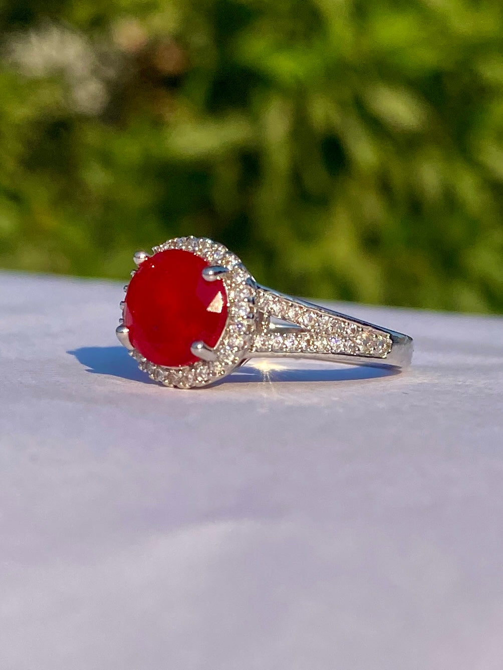 Silver Ring with Sparkling Zircon Stones