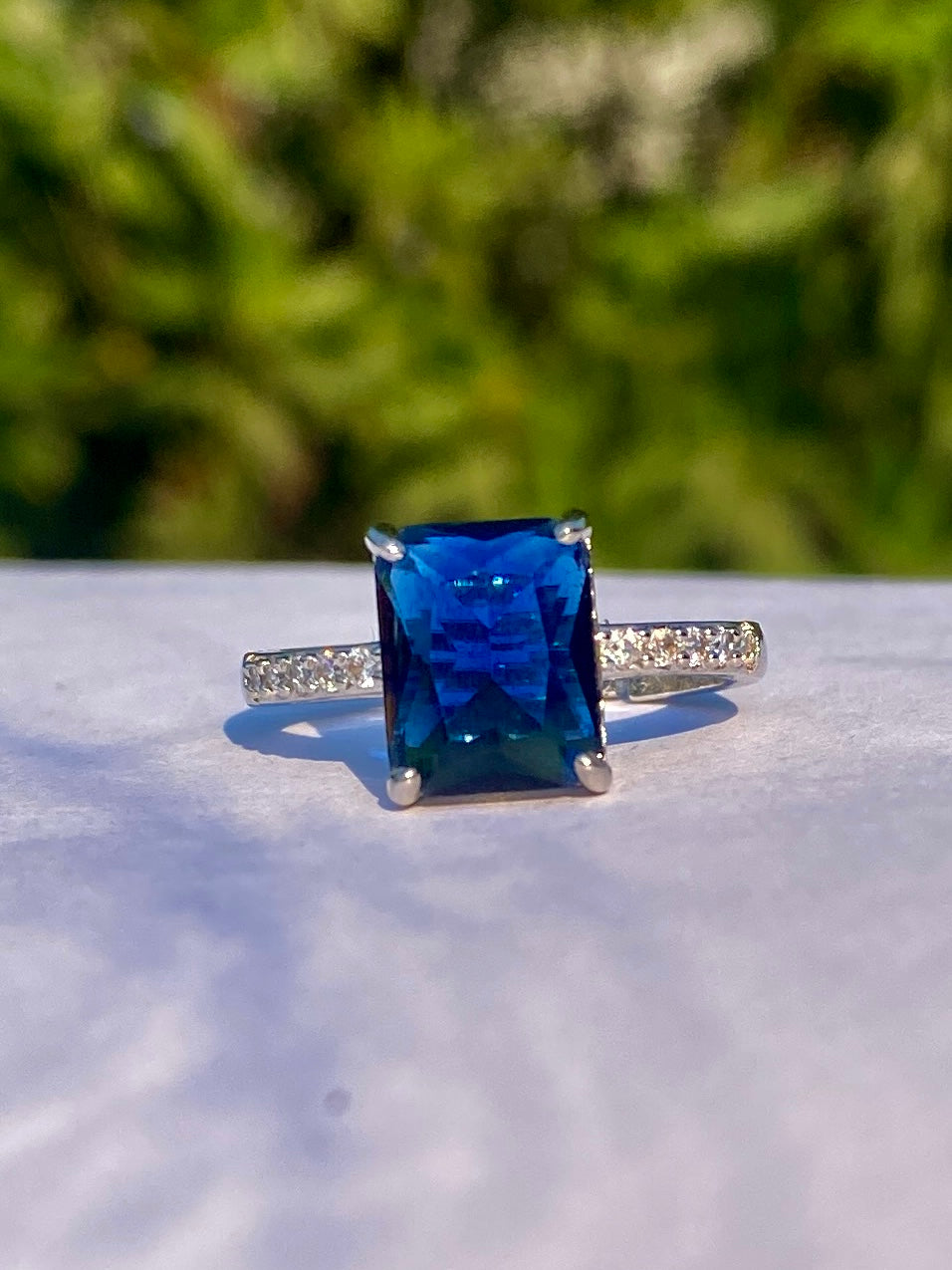 Silver Ring with Sparkling Zircon Stones