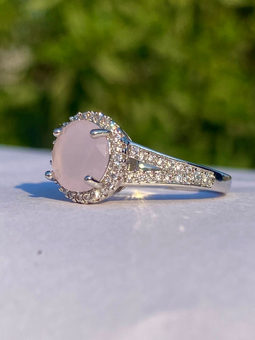 Silver Ring with Sparkling Zircon Stones