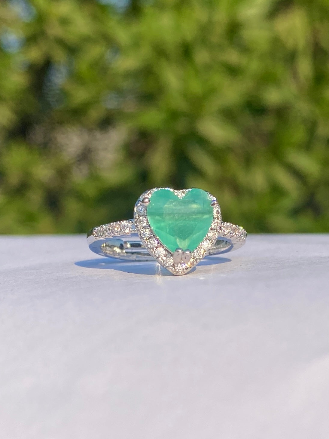 Silver Ring with Sparkling Zircon Stones