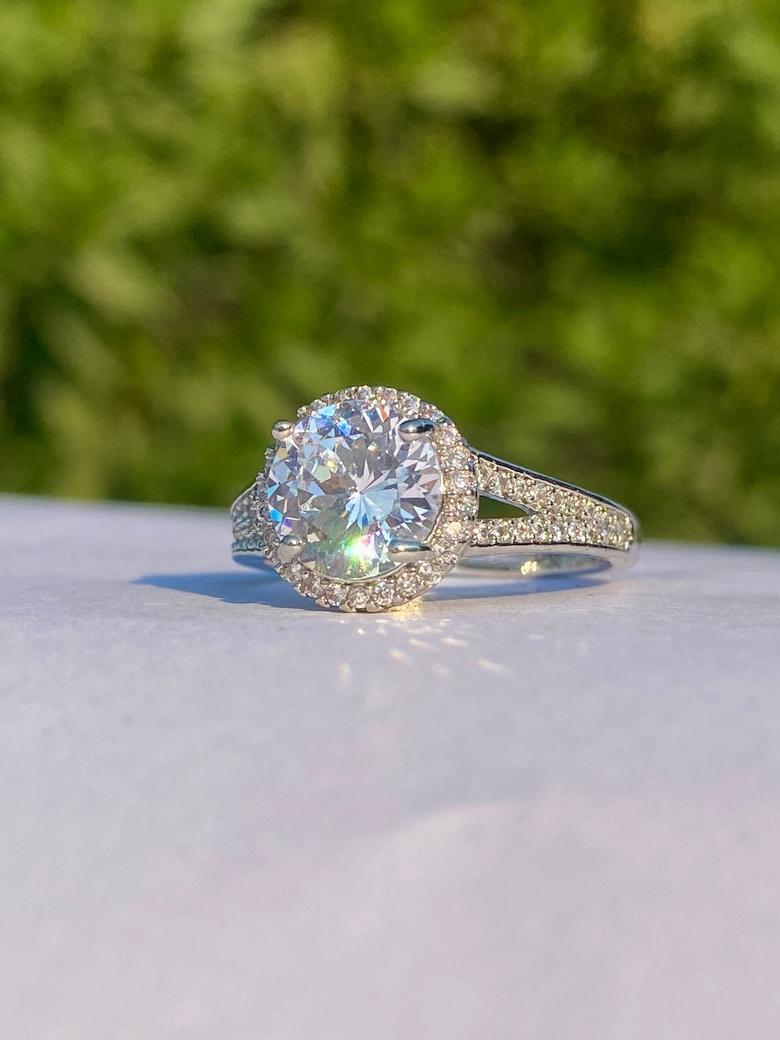 Silver Ring with Sparkling Zircon Stones