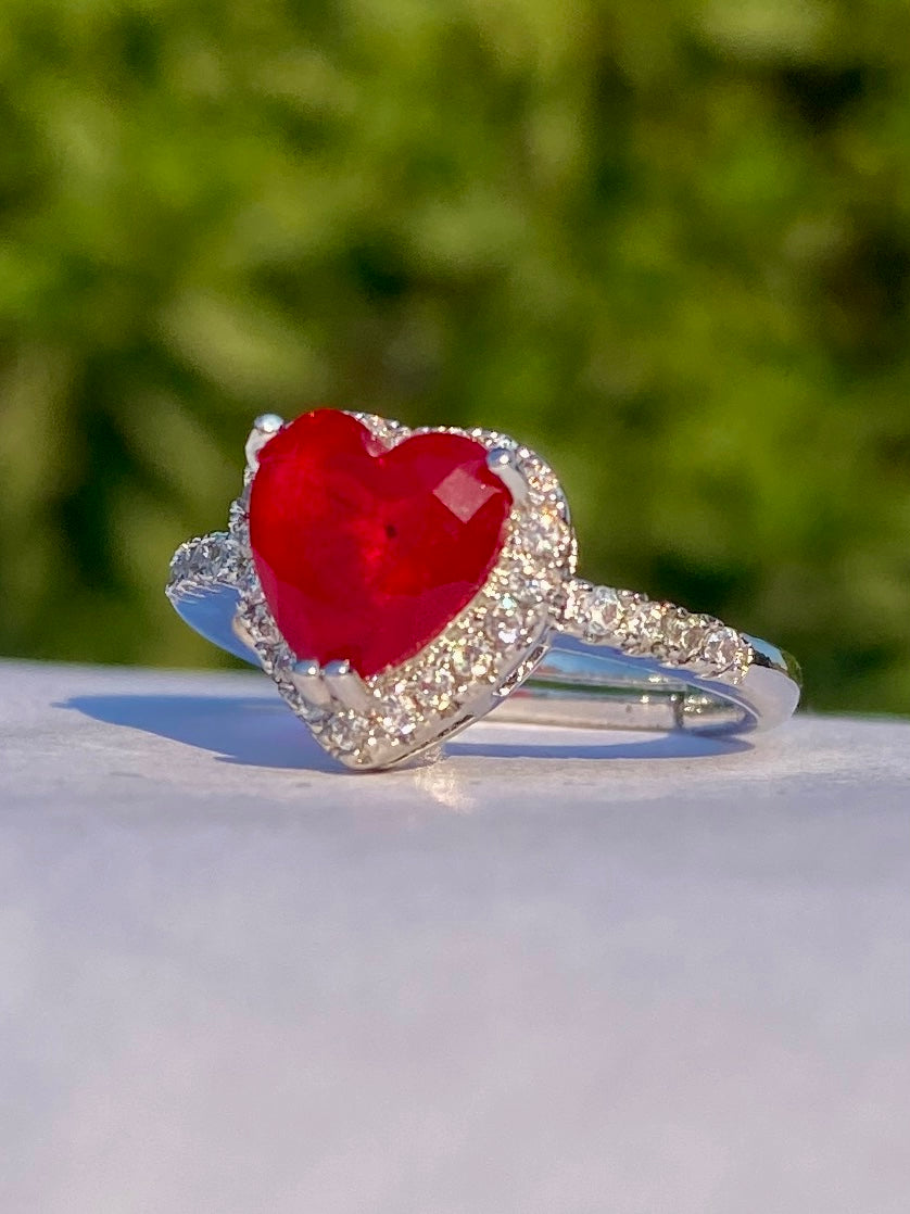 Silver Ring with Sparkling Zircon Stones