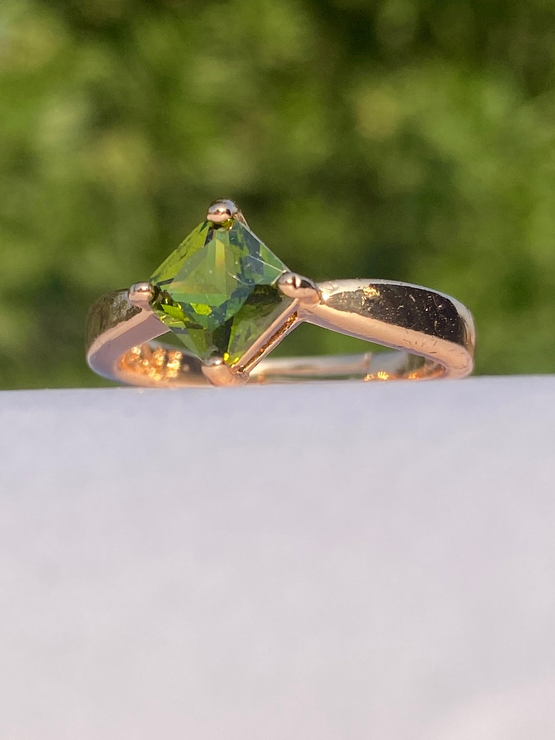 Green Gemstone Gold Ring