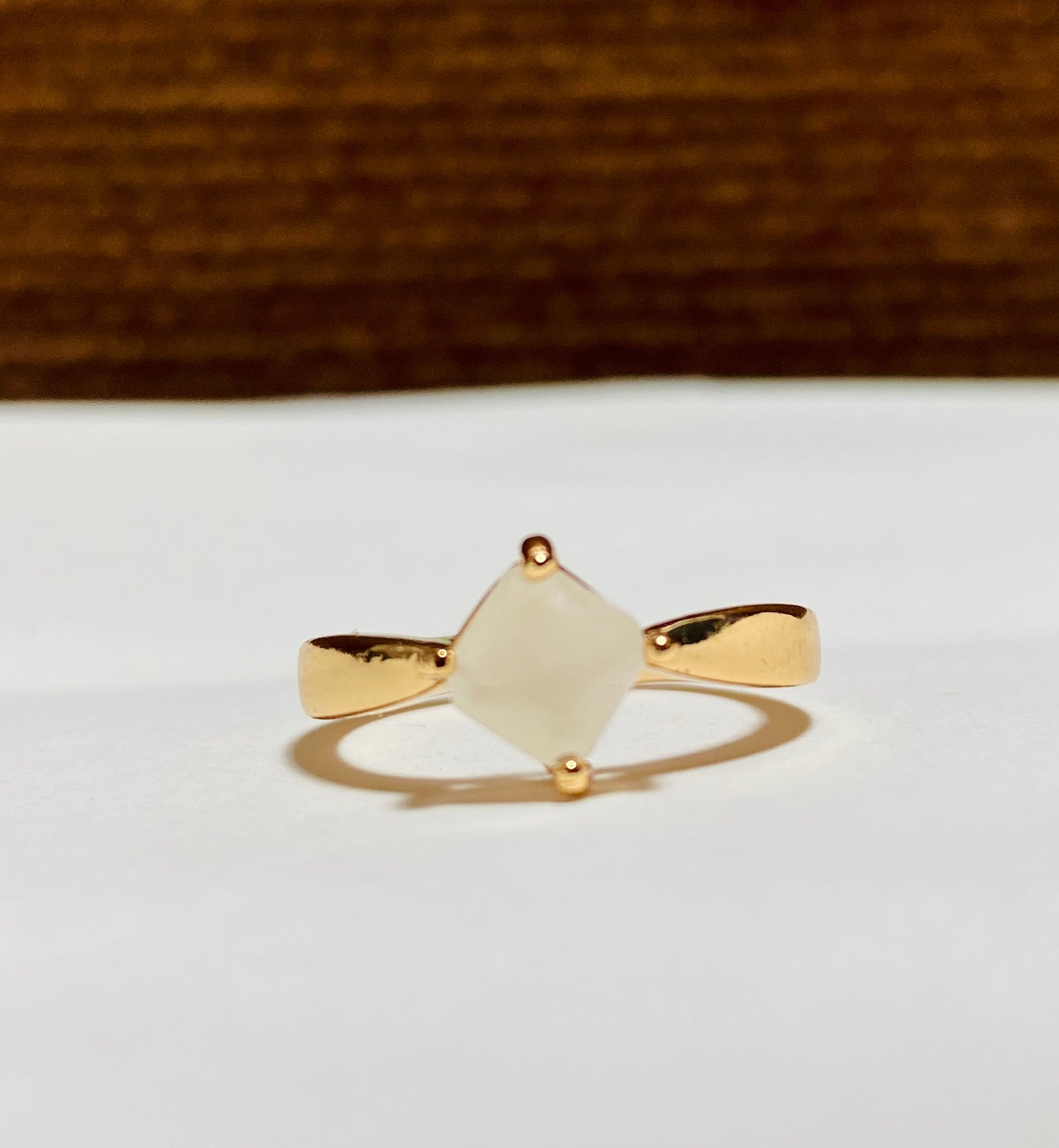 Elegant Blue Sapphire Princess-cut Gold adjustable ring.