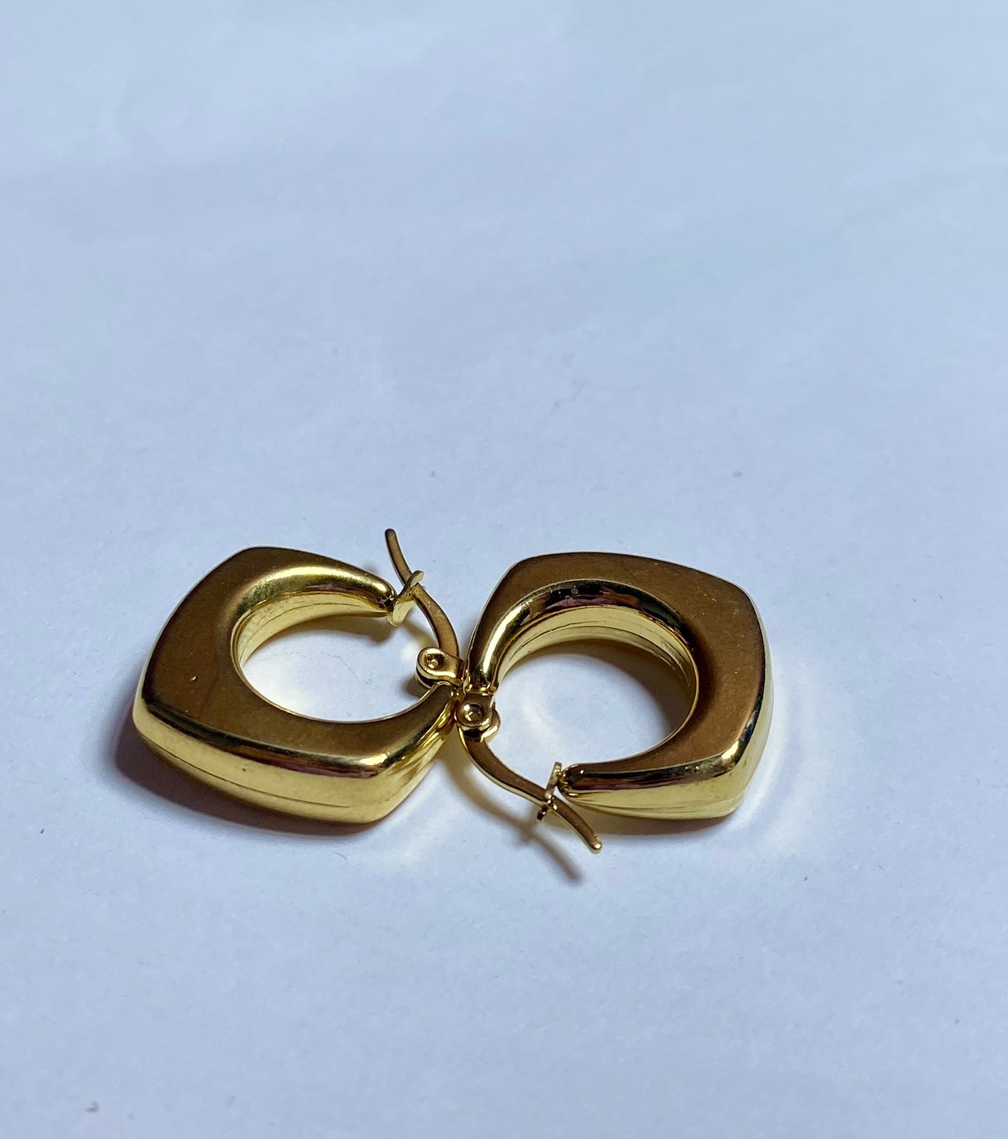 Geometric Square Gold Hoop Earrings