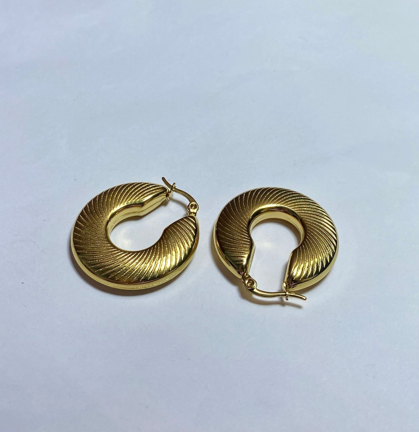 Textured Crescent Gold Hoop Earrings